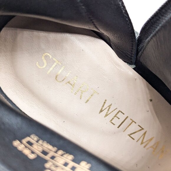 Stuart Weitzman Women Grandiose Black Suede Ankle Dress Office Back Lace Boots 7 - Picture 7 of 11